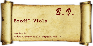 Bozó Viola névjegykártya